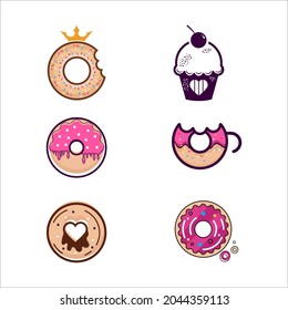 Donut Vector icon design illustration Template