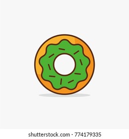 Donut vector icon design for your business green