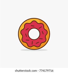 Donut vector icon design for your business pink