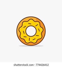 Donut vector icon design for your business yellow