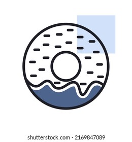 Donut vector icon. Fast food sign. Graph symbol for cooking web site and apps design, logo, app, UI