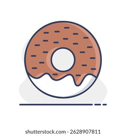 Donut-Vektorsymbol. Fast-Food-Zeichen. Graph-Symbol für Kochen Website und Apps Design, Logo, App, UI