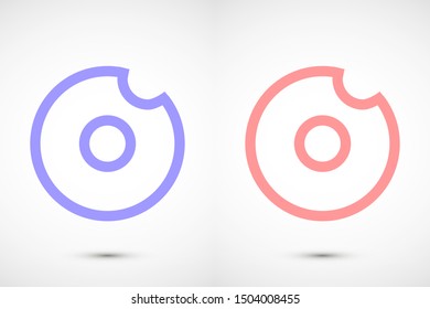 Donut vector icon Donut food icon. Donut for fast food for eating icon. 10 eps icon flat design.