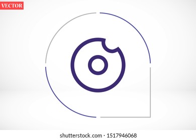 Donut vector icon Donut food icon. Donut for fast food for eating icon. 10 eps icon flat design.