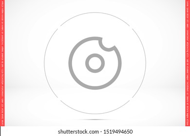 Donut vector icon Donut food icon. Donut for fast food  for eating icon. 10 eps icon flat  design.
