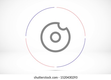 Donut vector icon Donut food icon. Donut for fast food for eating icon. 10 eps icon flat design.