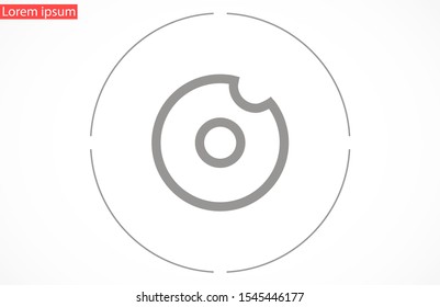 Donut vector icon Donut food icon. Donut for fast food  for eating icon. 10 eps icon flat  design.