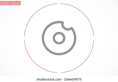 Donut vector icon Donut food icon. Donut for fast food for eating icon. 10 eps icon flat design.