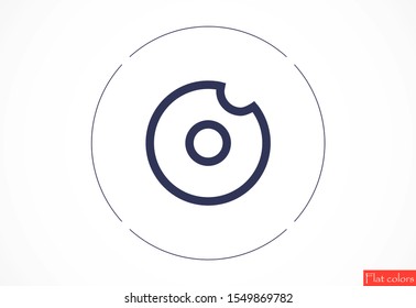 Donut vector icon Donut food icon. Donut for fast food for eating icon. 10 eps icon flat design.