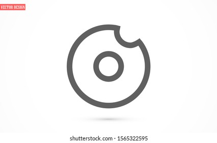 Donut vector icon Donut food icon. Donut for fast food for eating icon. 10 eps icon flat design.