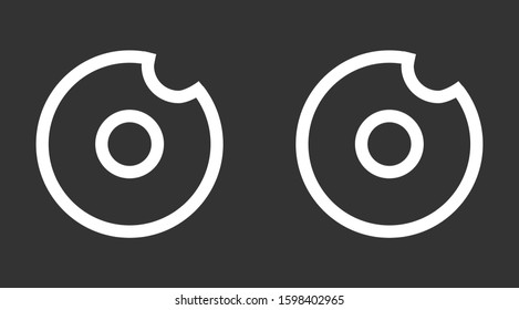 Donut vector icon Donut food icon. Donut for fast food for eating icon. 10 eps icon flat design.