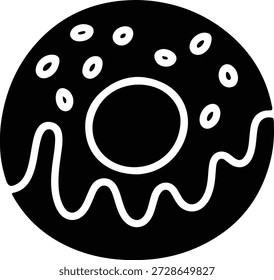 Icono de Vector de donut con glaseado y espolvorear