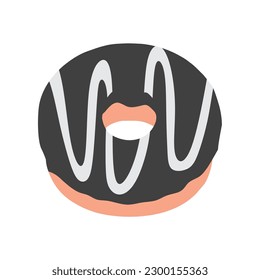 Donut Vector Icon Illustration. Chocolate Donuts