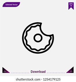 Donut vector icon. Modern, simple, isolated, flat best quality icon for web site designs or mobile apps. Vector illustration.