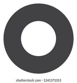 Donut vector icon symbol. Flat pictogram is isolated on a white background. Donut pictogram designed with simple style.