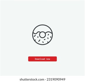 Donut vector icon. Symbol in Line Art Style for Design, Presentation, Website or Apps Elements, Logo. Pixel vector graphics - Vector