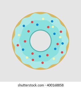 Donut Vector. Icon for web and mobile application. Flat design style.