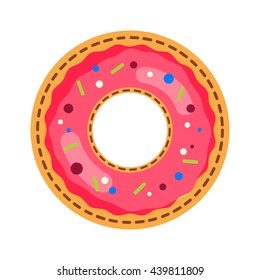 Donut vector. Icon for web and mobile application. Flat design style.