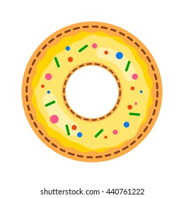 Donut vector. Icon for web and mobile application. Flat design style.