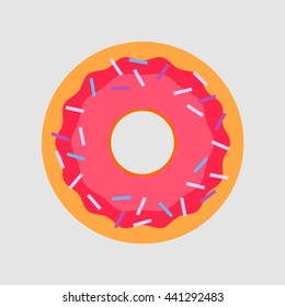 Donut vector. Icon for web and mobile application. Flat design style.