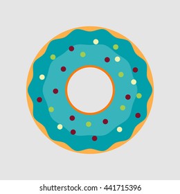 Donut vector. Icon for web and mobile application. Flat design style.
