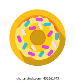 Donut vector. Icon for web and mobile application. Flat design style.
