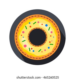 Donut vector. Icon for web and mobile application. Flat design style.