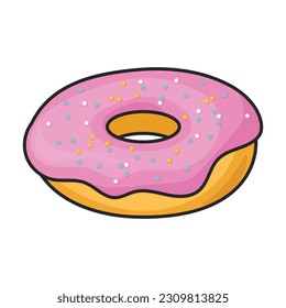 Donut vector icon.Color vector icon isolated on white background donut.