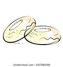 donut, vector illustration banner, white background