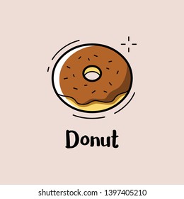 Donut. Vector illustration for cafe decoration.