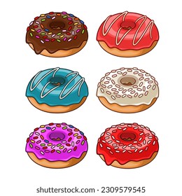 Donut vector illustration. Donut cartoon vector illustration. 