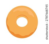 Donut. Vector illustration of a classic glazed donut. Sweet donut isolated on a white background. Perfect for bakery menus and dessert designs
