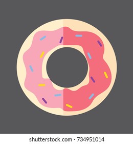 Donut vector illustration design isolated on background. Doodle style. Design icon, print, logo, symbol, decor, textile, paper.