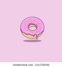 Donut vector illustration with flat design