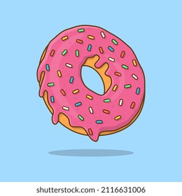 Donut Vector Illustration. Donut Flat Icon