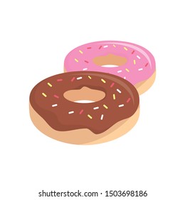 Donut vector illustration isolated on white background. Donut clip art
