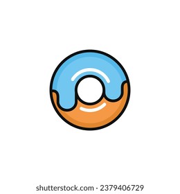 Ilustración vectorial de salida aislada en fondo blanco. Icono de donut