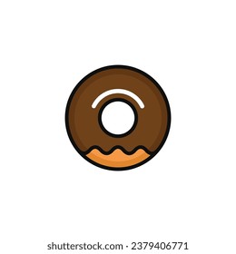 Ilustración vectorial de salida aislada en fondo blanco. Icono de donut