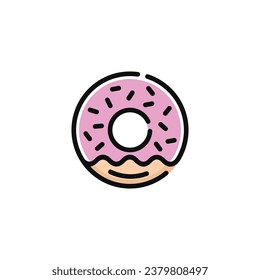 Donut vector illustration isolated on white background. Donut icon