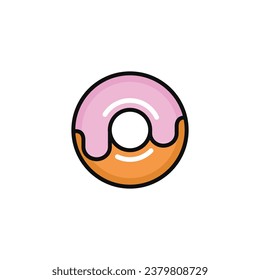 Donut vector illustration isolated on white background. Donut icon