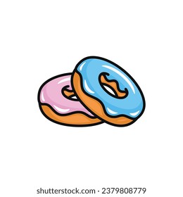 Donut vector illustration isolated on white background. Donut icon