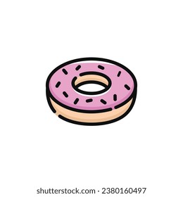 Donut vector illustration isolated on white background. Donut icon