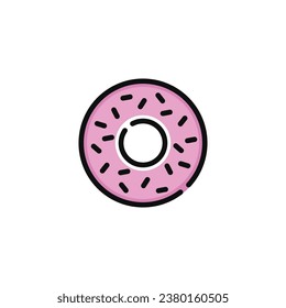 Donut vector illustration isolated on white background. Donut icon