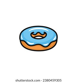 Donut vector illustration isolated on white background. Donut icon