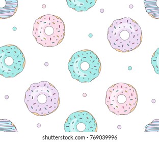 Ilustración vectorial de salida aislada en fondo blanco. Icono de Donut en un estilo plano. Patrón, fondo, tarjeta, afiche. Plantilla para el diseño.

