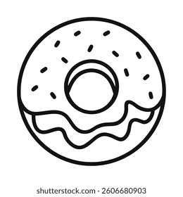 Donut vector illustration, Donut line art vector
