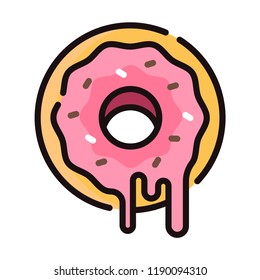 A donut vector illustration in line color design