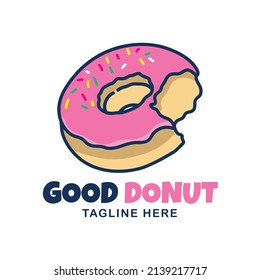 Donut vector illustration logo design, perfect for donut store, tshirt and sticker design