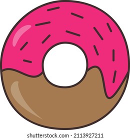 donut Vector illustration on a transparent background.Premium quality symmbols.Vector line flat icon for concept and graphic design.
