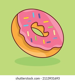 donut Vector illustration on a transparent background.Premium quality symmbols.Vector line flat icon for concept and graphic design.
